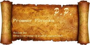 Prommer Piroska névjegykártya