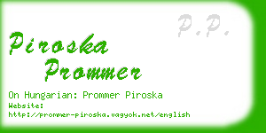 piroska prommer business card